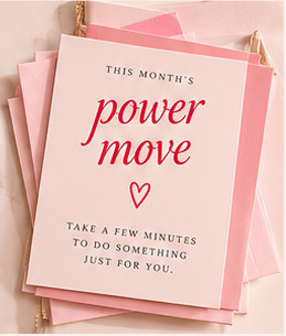 A motivational Power Move stationery card